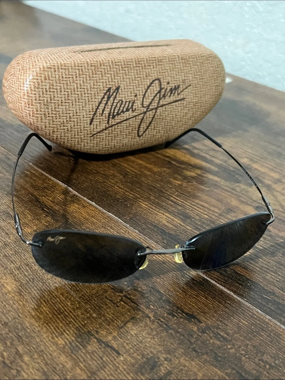 Maui Jim Rimless Oval Sunglasses in Black